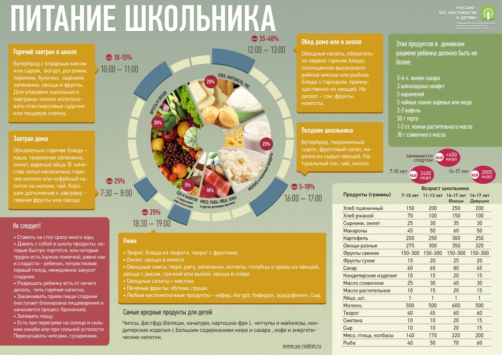 питание школьника